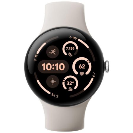 Google - Pixel Watch 3 45MM WIFI - Silver/Porcelain
