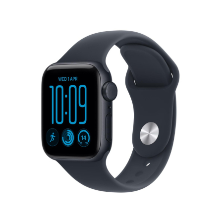 Apple - Watch SE 3 GPS + Cellular 40mm Midnight Aluminium Case w Navy Blue Sport Band - S/M