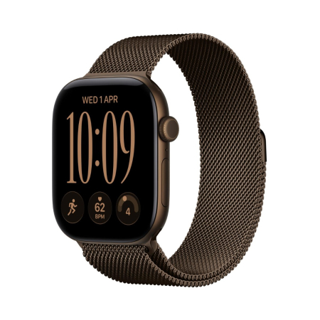 Apple - Watch Series 12 GPS 46mm Dark Bronze Aluminium Case w Dark Bronze Milanese Loop - M/L