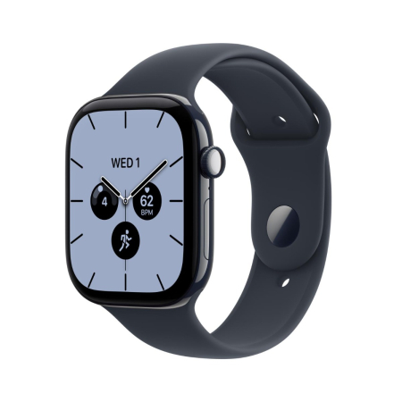 Apple - Watch Series 12 GPS + Cellular 46mm Night Blue Ceramic Case w Navy Blue Sport Band - S/M