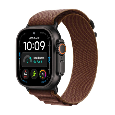 Apple - Watch Ultra 4 GPS + Cellular 49mm Black Titanium Case w Burgundy Alpine Loop - S