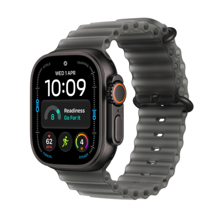 Apple - Watch Ultra 4 GPS + Cellular 49mm Black Titanium Case w Translucent Black Ocean Band