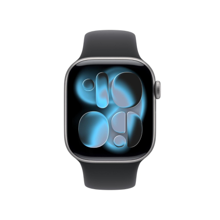 Apple - Watch Series 11 GPS 42mm Space Grey Aluminium Case w Black Sport Band - S/M