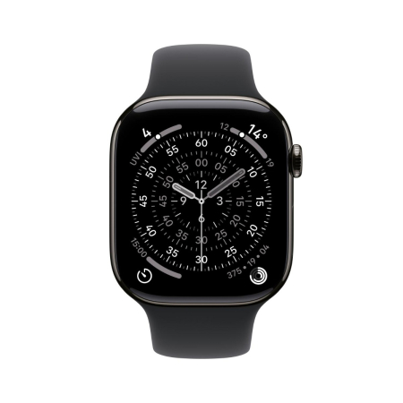 Apple - Watch Series 11 GPS + Cellular 46mm Slate Titanium Case w Black Sport Band - S/M