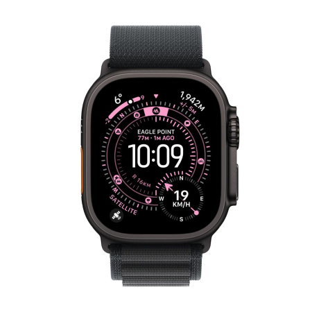 Apple - Watch Ultra 3 GPS + Cellular 49mm Black Titanium Case w Black Alpine Loop - Small