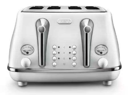 Delonghi - 4 Slice Icona Capitals Toaster - Helsinki White