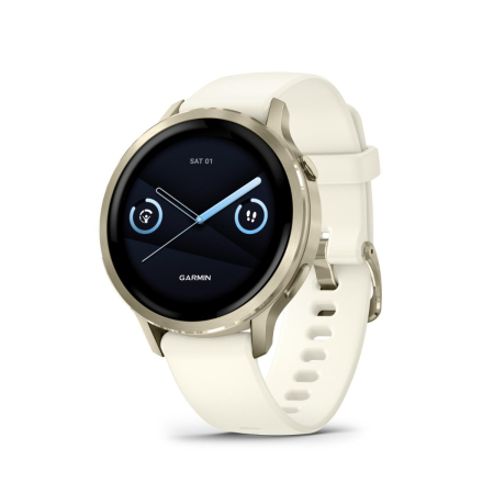Garmin - 41mm Venu 4S GPS Smart Watch - Lunar Gold with Bone Band