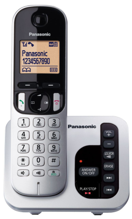 Panasonic - 1 Handset Cordless Phone - Silver