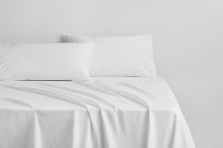 Sheridan - Bayley Washed Percale Queen Sheet Set 40cm - Snow