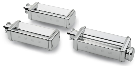 Smeg - 50's Style 3 Piece Pasta Roller & Cutter Set Electric Mixer Attachment - Stainless Steel