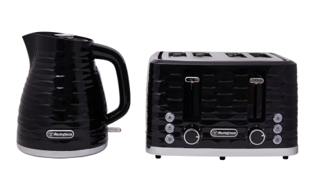 Westinghouse - 1.7L Kettle & 4 Slice Toaster Pack - Black